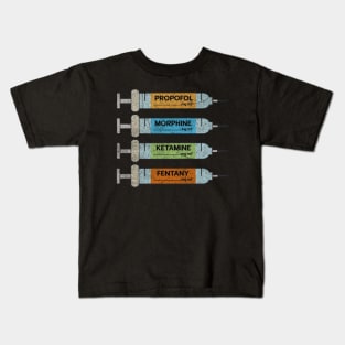 CRNA- anesthesia drugs syringe labels Design Kids T-Shirt